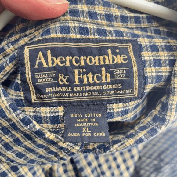 Vintage 90s Y2K Abercrombie & Fitch The Big Shirt Plaid Button Down Men's XL EUC - Picture 3 of 4